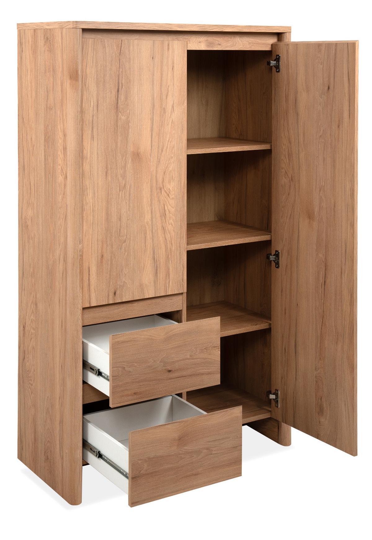 HIGHBOARD Hickory Walnuss 86 x 140 cm, Kommode mit viel Stauraum - Walnussfarben, Holzwerkstoff (86/140/40cm) - Furn.Design