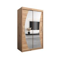SCHWEBETÜRENSCHRANK 200/120/62 2-türig - Silberfarben/Eiche Artisan, Holz/Kunststoff (120/200/62cm) - MÖBEL KRYSPOL