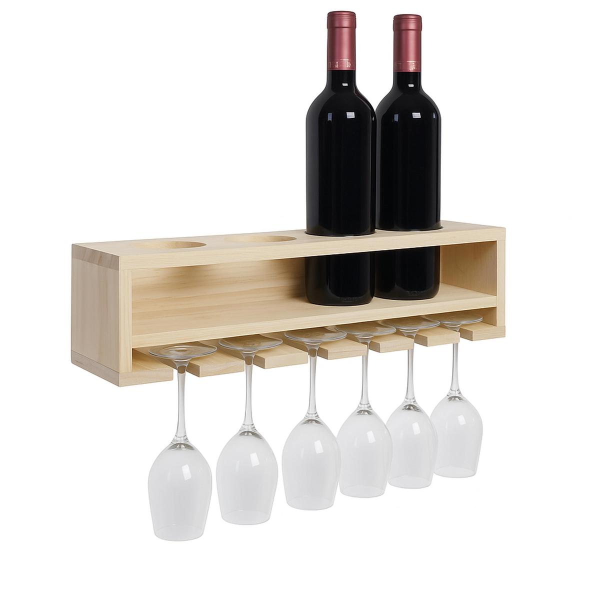 WEINREGAL Beige - Beige, Holz (48/12/12cm) - MCW
