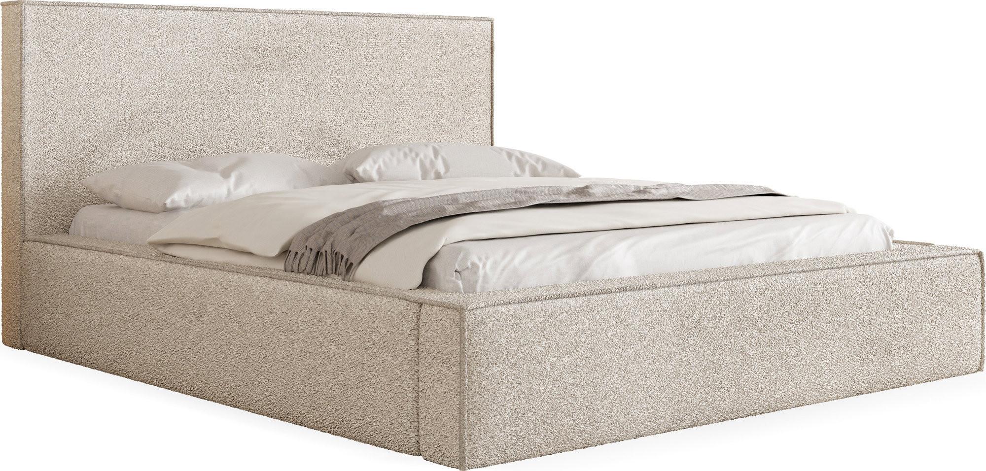 POLSTERBETT Terra mit Bettkasten, Beige Boucle 120x200 cm - Beige/Birkefarben, Holzwerkstoff/Kunststoff (120/200cm) - WFL GROUP