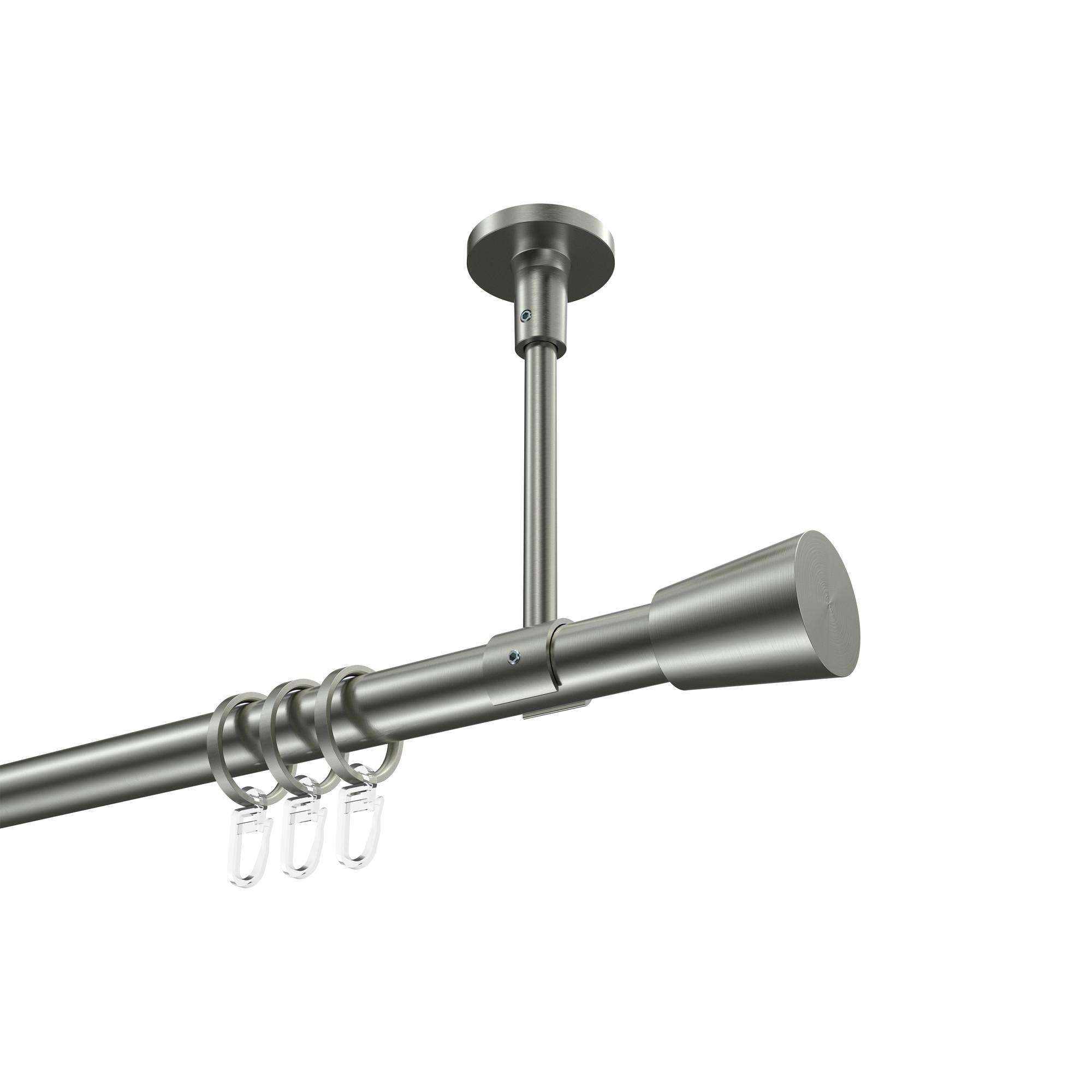 GARDINENSTANGE Sonette Sitra 600 cm (geteilt in 3 x 200 cm), 1-läufig, 20 mm Ø Edelstahl-Optik - Edelstahlfarben, Metall (600cm) - INTERDECO