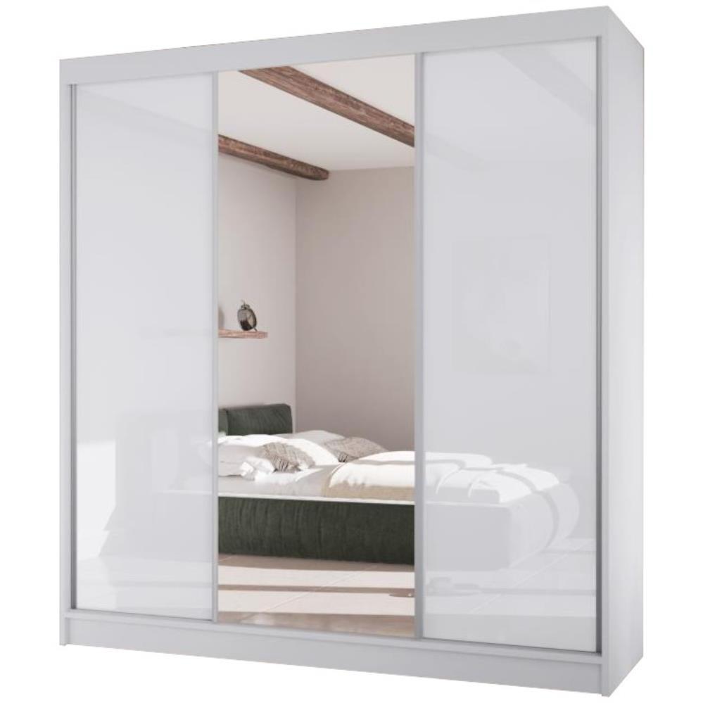 SCHWEBETÜRENSCHRANK Velis II 200/61/215 weiß - Weiß, Holzwerkstoff (200/215/61cm) - Beautysofa
