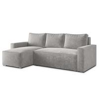 ECKSOFA POTARO LM Hellgrau Chenille mit Schlaffunktion - Hellgrau, Holzwerkstoff/Textil (232/140cm) - MASSENO
