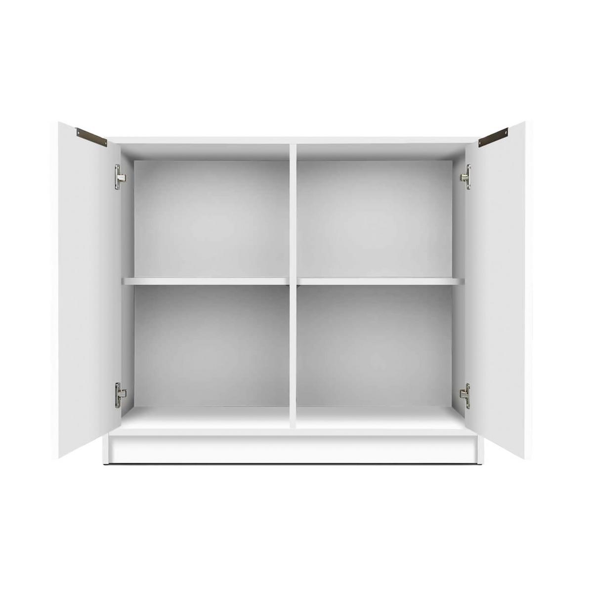 KOMMODE GAREN 94/82/41cm mit Schubladen 2 Türen Weiß - Weiß, Holzwerkstoff (94/82/41cm) - MASSENO