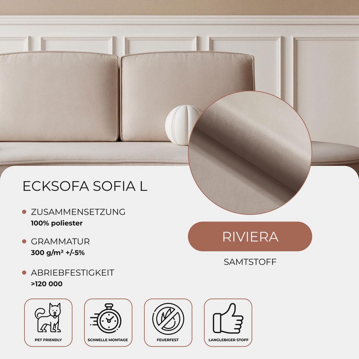 2-SITZER-SOFA SOFIA Veloursstoff in Braun - Schwarz/Braun, Kunststoff/Textil (234/88/101cm) - Idohome