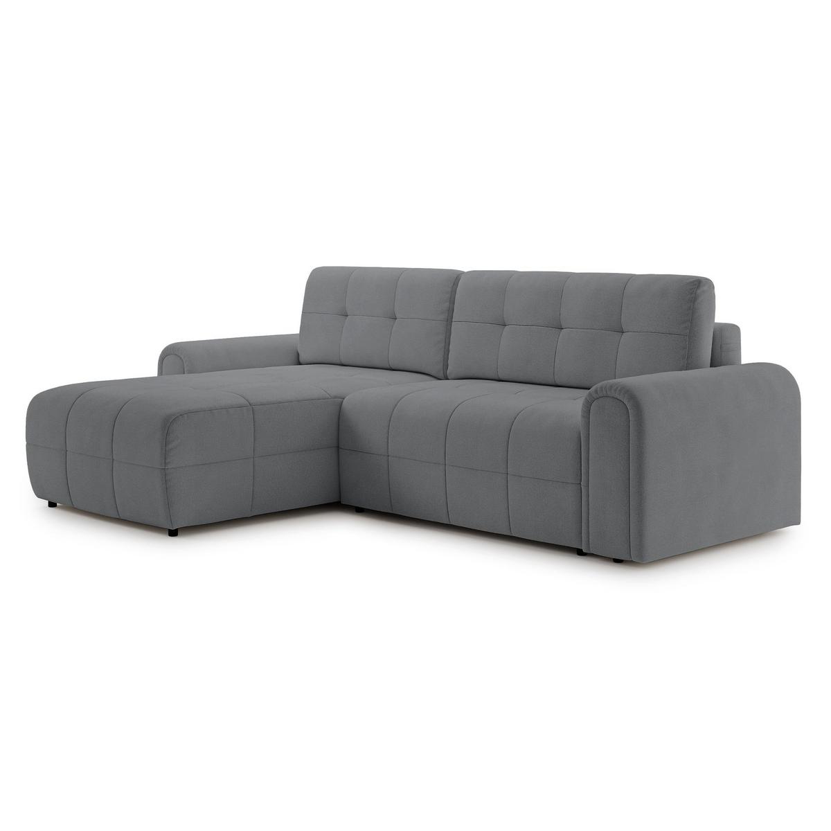 ECKSOFA Simolla Grau links - Schwarz/Grau, Kunststoff/Textil (268/180cm) - Selsey