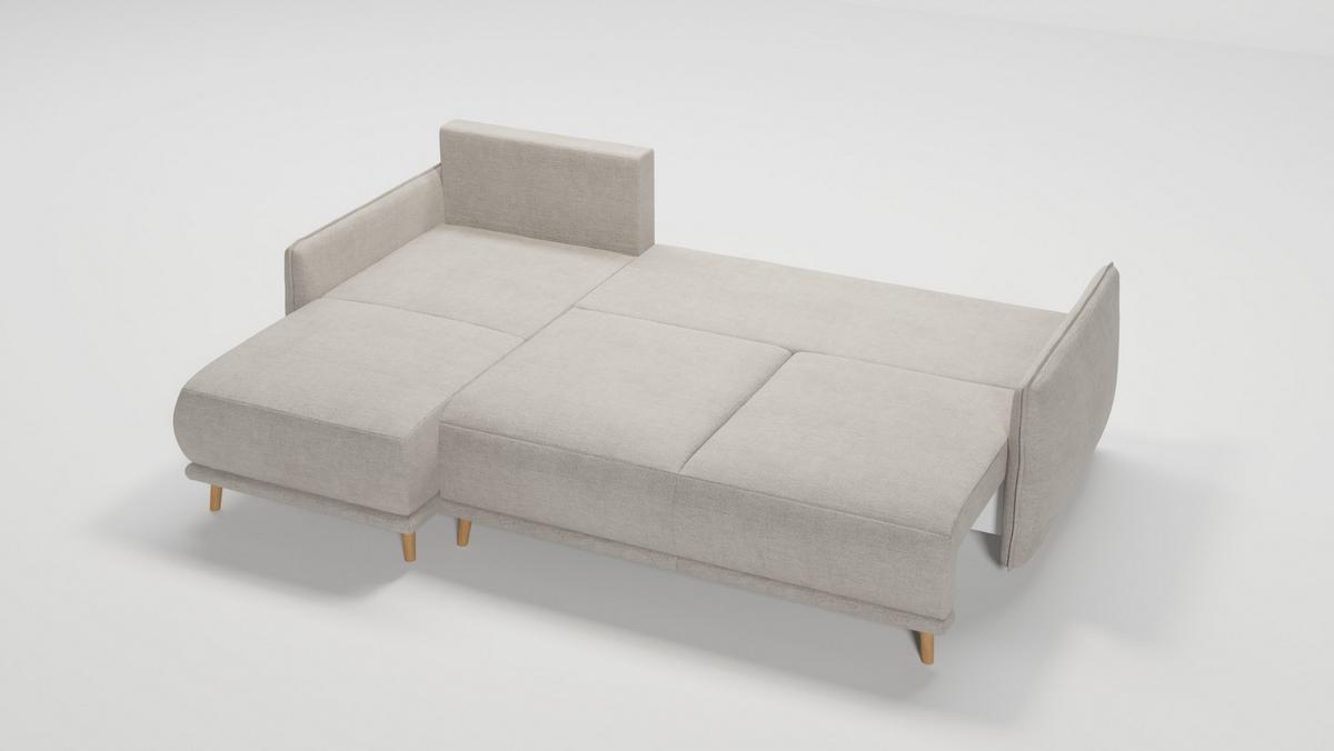 ECKSOFA Chroma Beige Luxusmicrofaser - Ecru/Beige, Holz/Textil (238/170cm) - S-Style Möbel