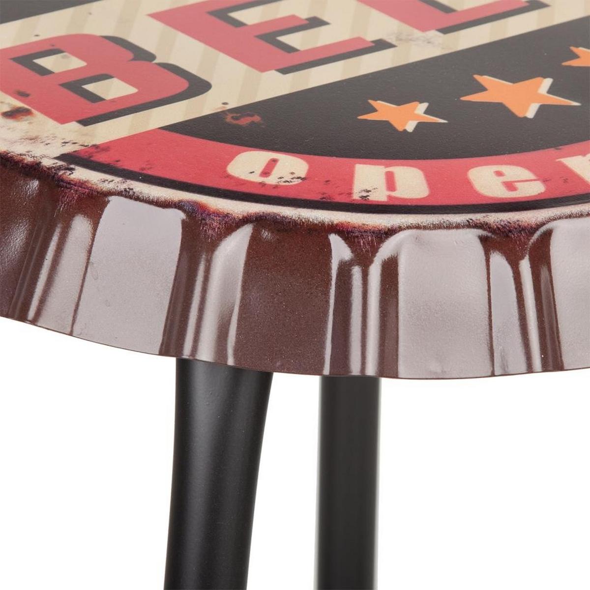 HOCKER aus Metall, rot, 35x46cm - Rot, Metall (35/46/35cm) - Wanderlust