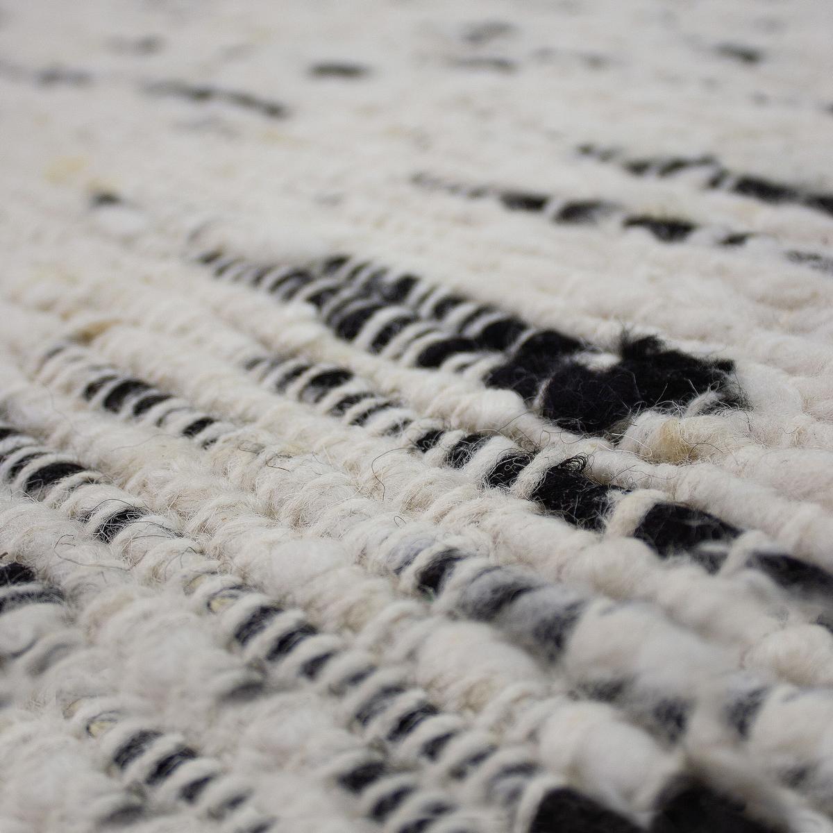 WOLLTEPPICH mit Fransen TIREE, gestreift, Schwarz, 200 x 300 cm - Schwarz, Textil (300/200cm) - KADIMA DESIGN