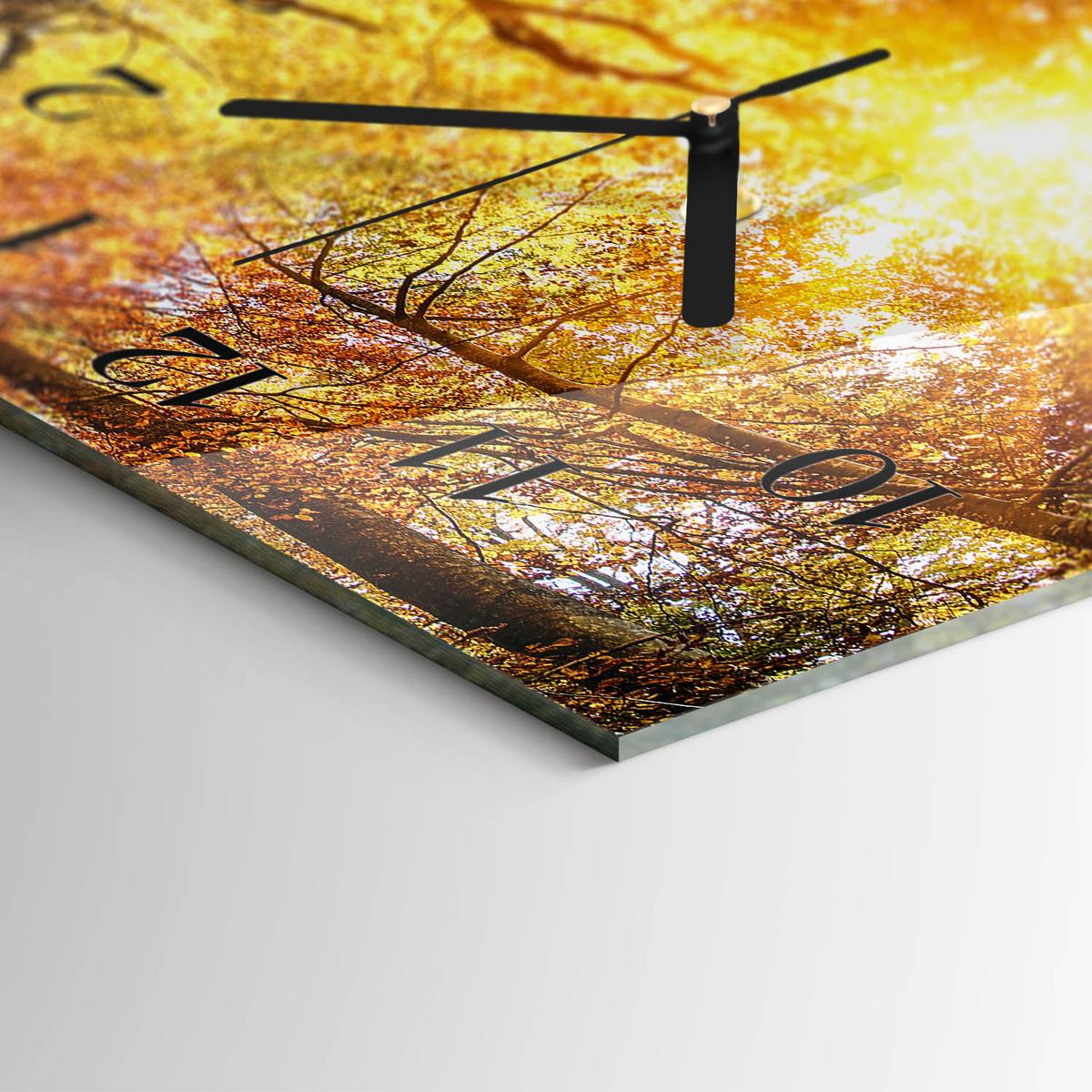 WANDUHR aus Glas 60x30 cm - Herbst - Gelb, Glas (60/30/0.4cm) - TULUP