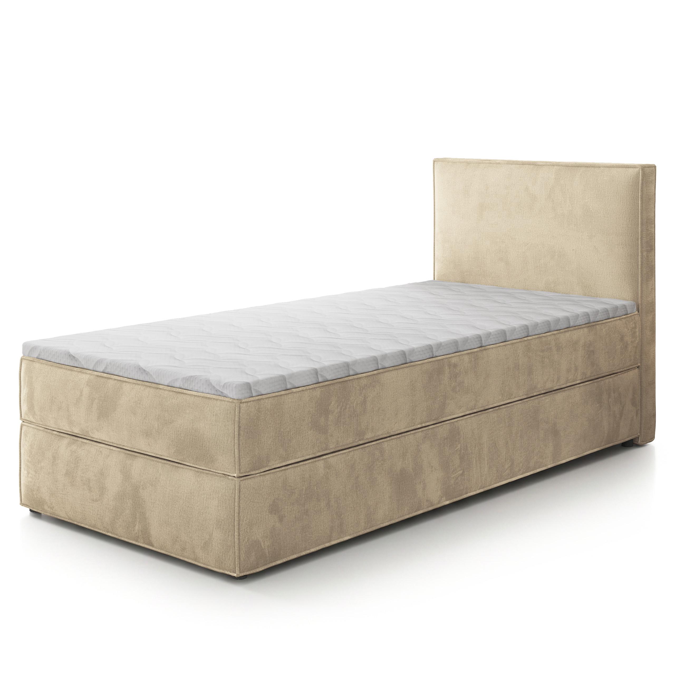 BOXBETT PELLIO 80x200 cm mit Matratze und Topper - Creme - Creme, Holz (80/200cm) - MASSENO