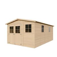 HOLZ-GARTENHAUS - H226x516x324 cm/15 m² - M337 - Beige, Holz (324/226/493cm) - Timbela
