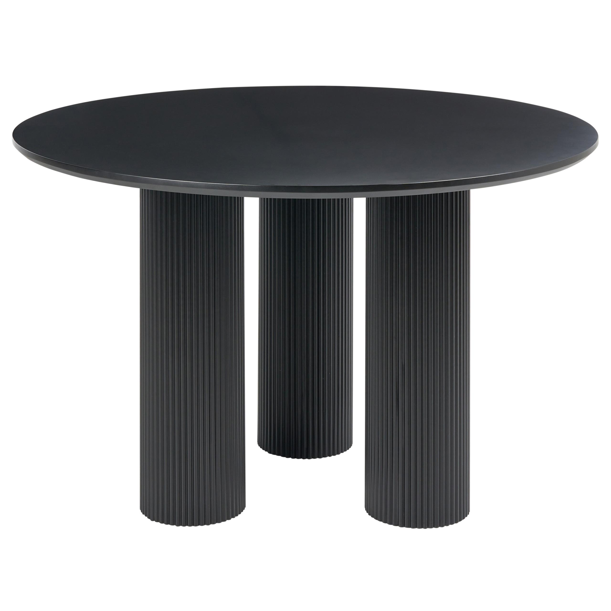ESSTISCH Schwarz 120/120 cm Tulemalu - Schwarz, Holzwerkstoff (120/120/75cm) - Beliani