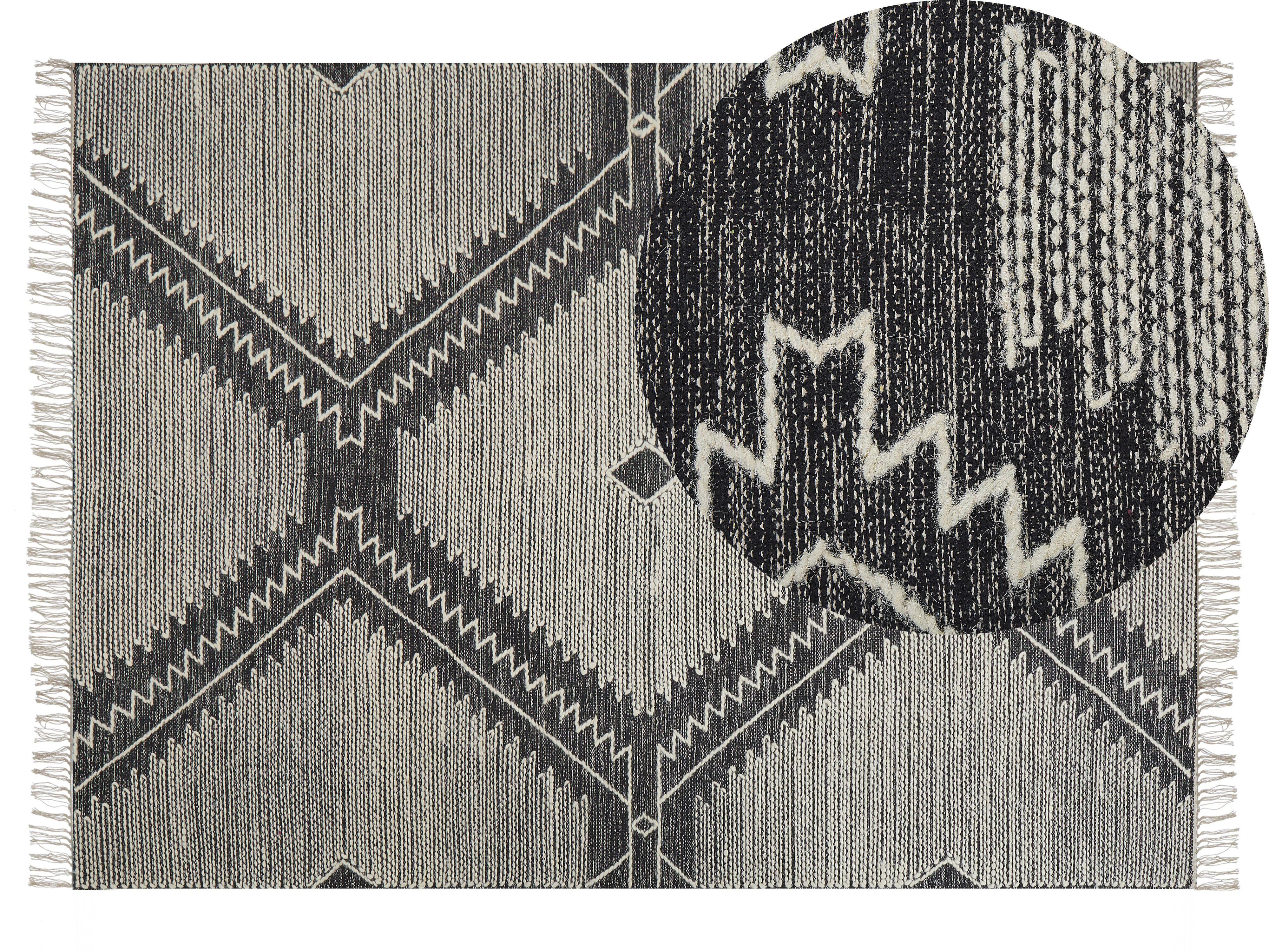 KURZFLOR-TEPPICH Arbaa 200/140 cm - Schwarz, Textil (140/200cm) - Beliani