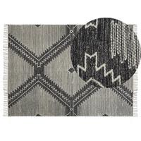KURZFLOR-TEPPICH Arbaa 200/140 cm - Schwarz, Textil (140/200cm) - Beliani