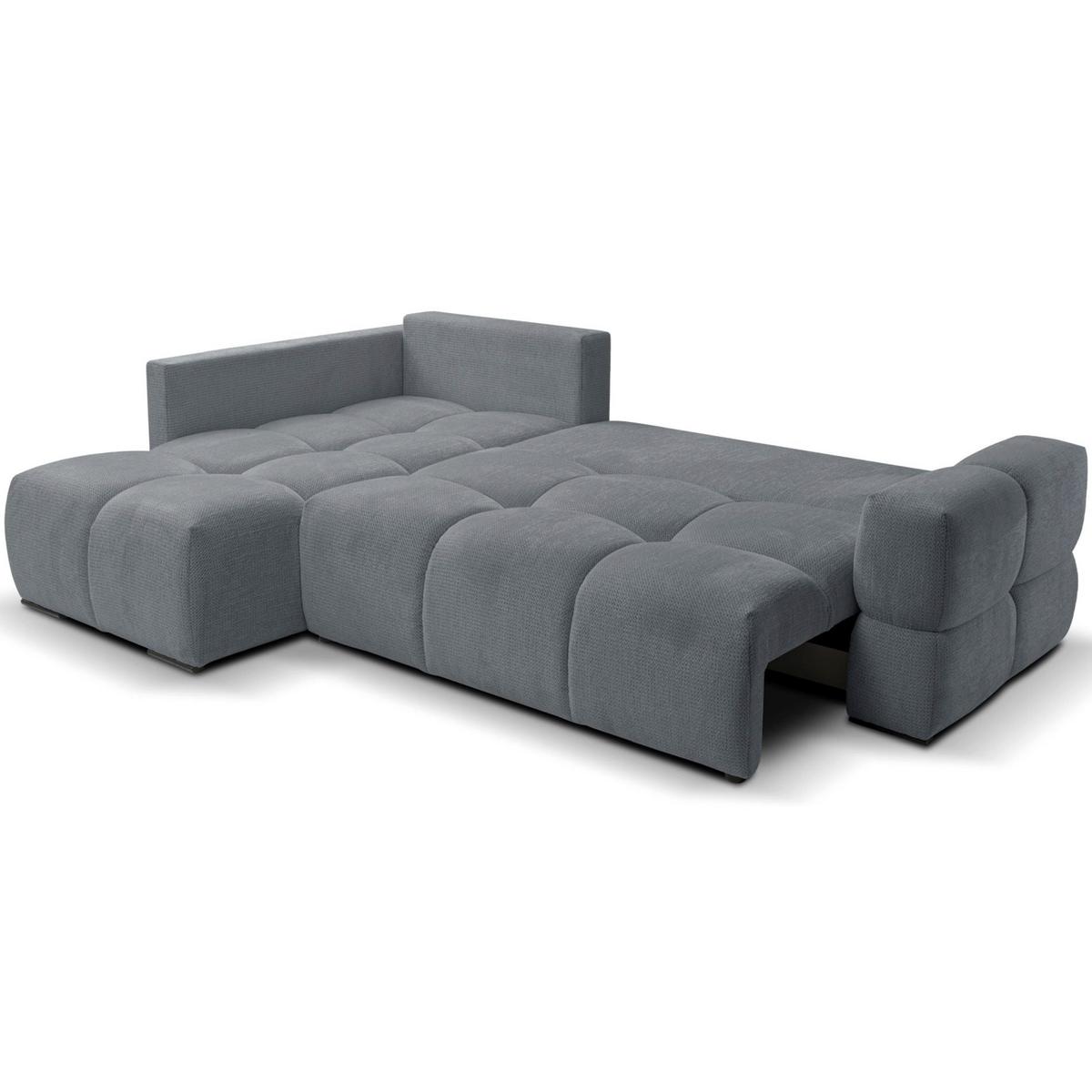 ECKSOFA Taremi mit Chenillebezug Dunkelgrau, beidseitig - Dunkelgrau/Schwarz, Textil (267/185cm) - Selsey