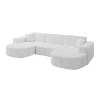 WOHNLANDSCHAFT LIVO-U1 - 315x173x79,5 cm Weiß - Weiß, Holzwerkstoff/Textil (315/79/173cm) - ALTDECOR