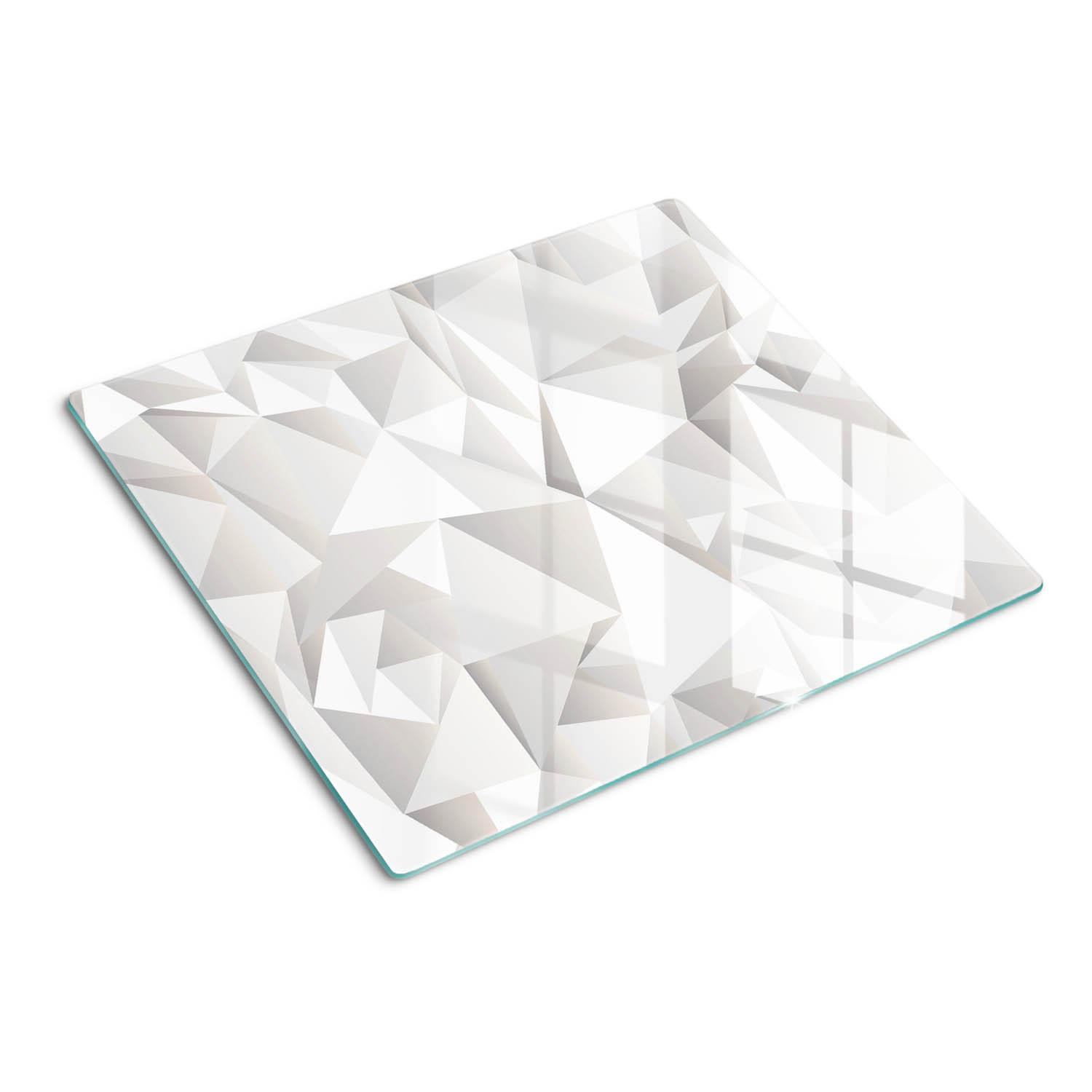 GLASPLATTE 60x52 cm Abstrakt - Weiß, Glas (60/0.4/52cm) - TULUP