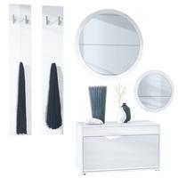 GARDEROBE Espoo Weiß Hochglanz - Weiß Hochglanz, Holzwerkstoff (200/200/33cm) - Vladon