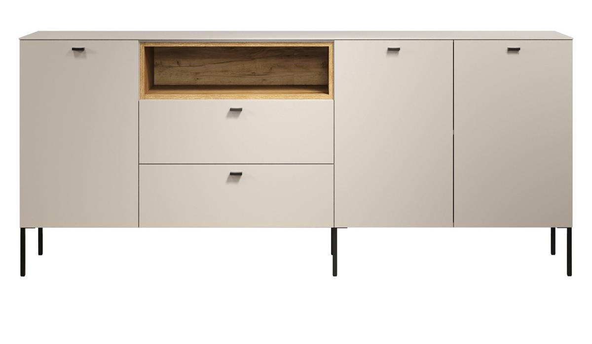 SIDEBOARD Kaschmir, Eiche 197 cm, Kommode mit Soft-Close - Kaschmir/Eichefarben, Holzwerkstoff/Metall (197/85/42cm) - Top.Furn
