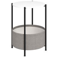BEISTELLTISCH, für Wohnzimmer, Schlafzimmer, 44 x 44 x 56 cm, Grau+Weiß - Weiß, Metall (44/44/56cm) - HOMCOM