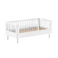 JUNIORBETT 70x140 Keeley Buche Weiß Holz Komfort Stabil Modern - Weiß, Holz (70/140cm) - 58aufmkessel