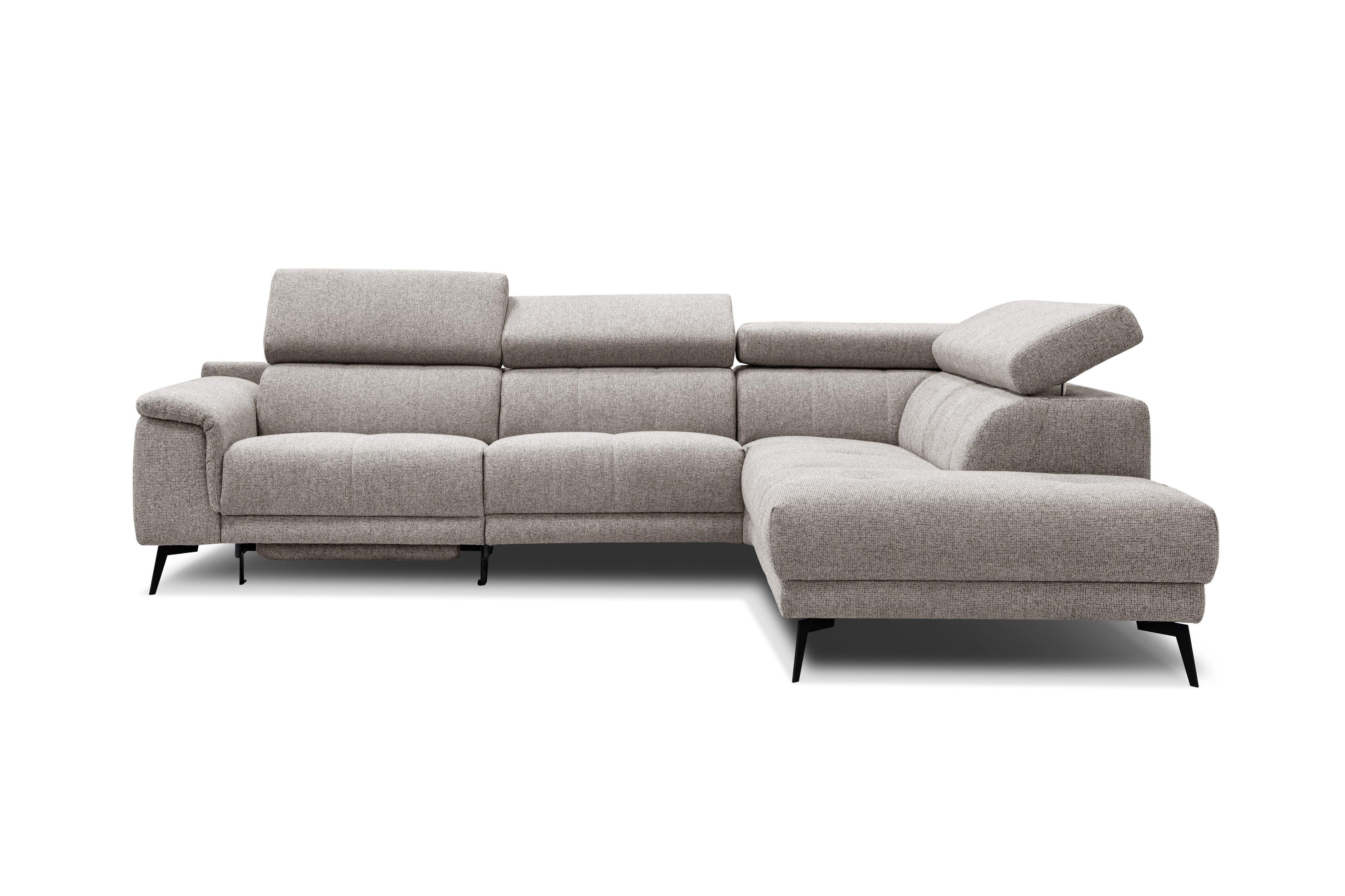 ECKSOFA FIERO 5-Sitzer mit 1 Relaxfunktion, taupe - Taupe, Holzwerkstoff/Textil (290/228cm) - Wozimo