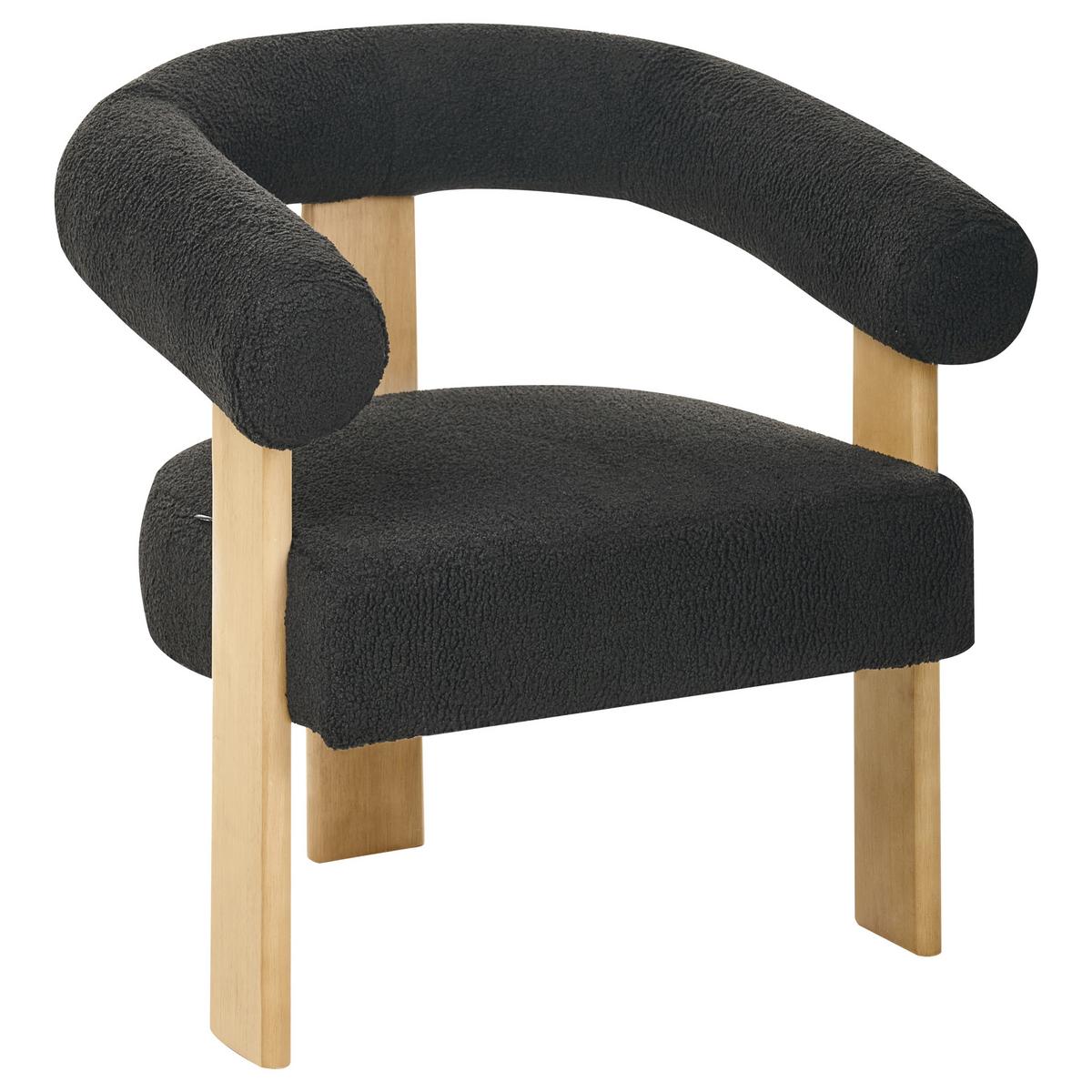SESSEL Bouclé Schwarz/Hellbraun Ilbro - Schwarz, Textil (77/76/68cm) - Beliani