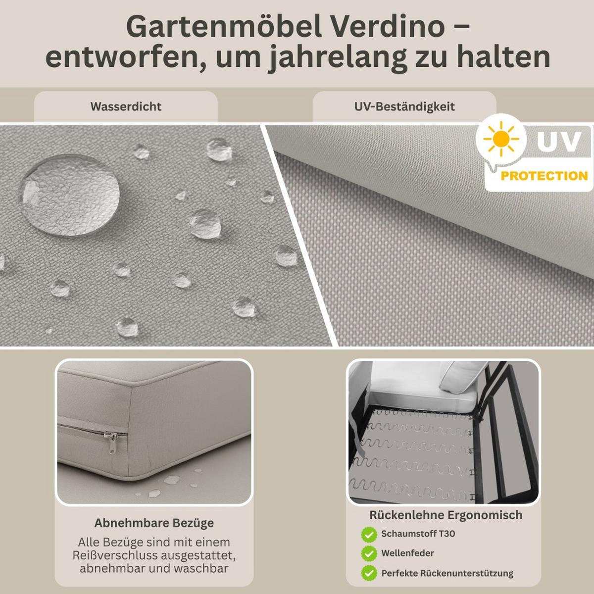 LOUNGESESSEL Verdino mit Metallrahmen Hellgrau - Hellgrau, Metall (94/90/87cm) - Beautysofa