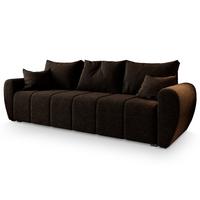 BETTSOFA MADISON Braun Dünner Stoff mit Schlaffunktion - Braun, Textil (242/82/80cm) - MASSENO