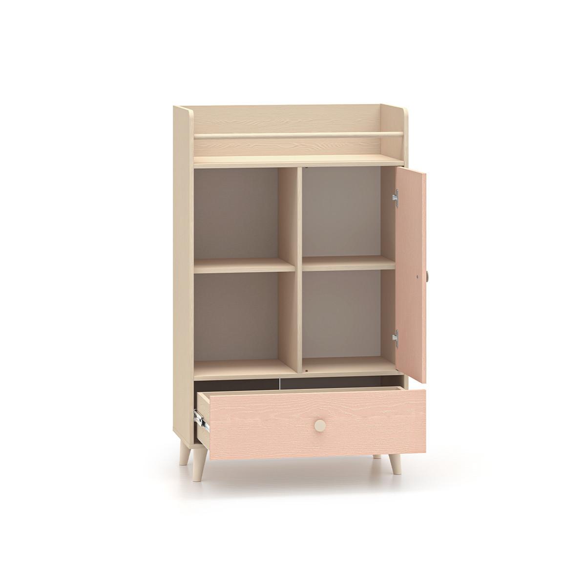BÜCHERREGAL Alycia Beige - Korallenrosa - Holzeffekt - Pink, Holz (80/132/40cm) - Petits-meubles