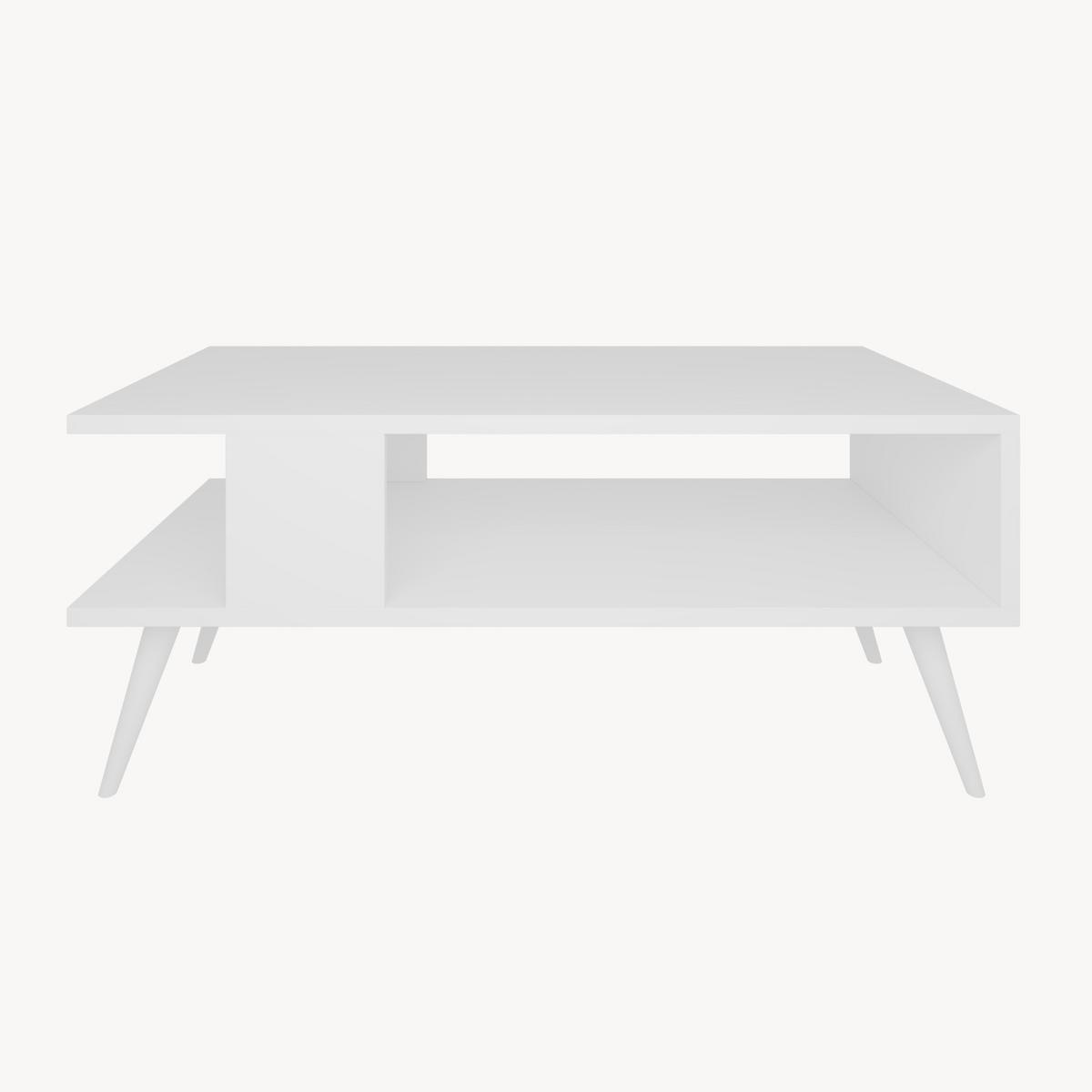 COUCHTISCH Lycksele 90/45/40 - Weiß, Holzwerkstoff/Kunststoff (45/90/40cm) - [en.casa]