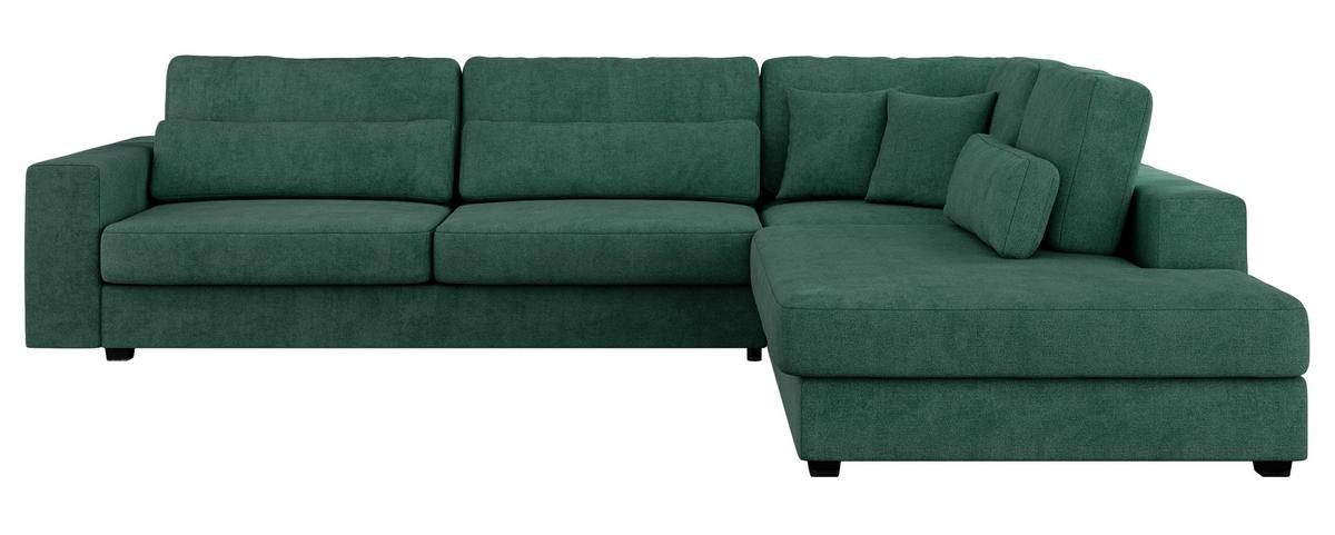 ECKSOFA Savona Grün Strukture - rechts - Schwarz/Grün, Kunststoff/Textil (249/316cm) - MKS