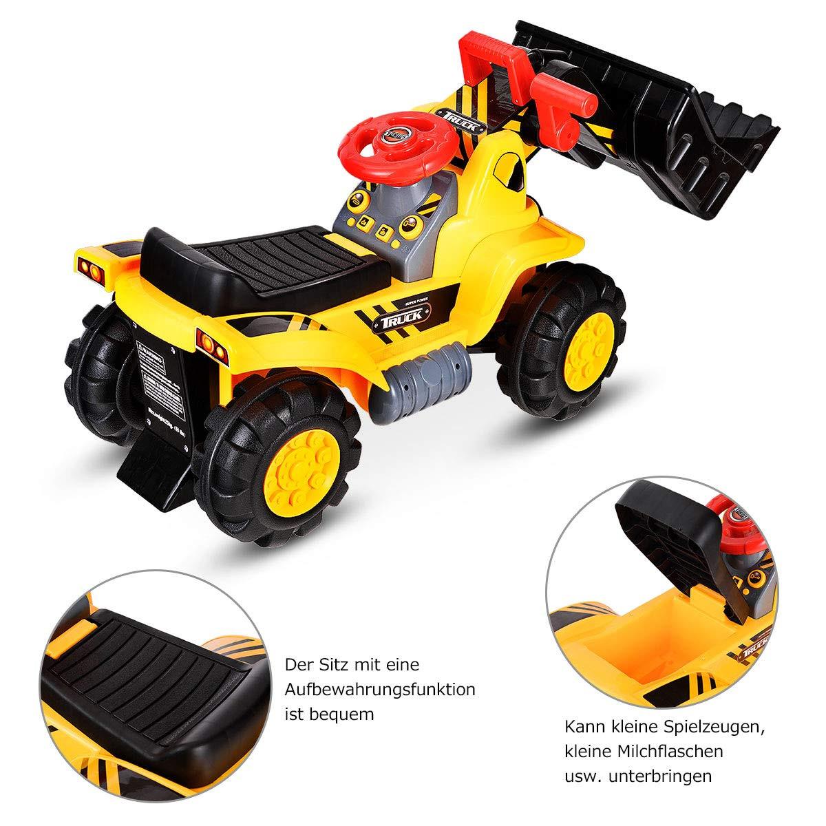 SITZBAGGER Kinderbagger Gelb - Gelb, Kunststoff (85/31.5/44.5cm) - COSTWAY