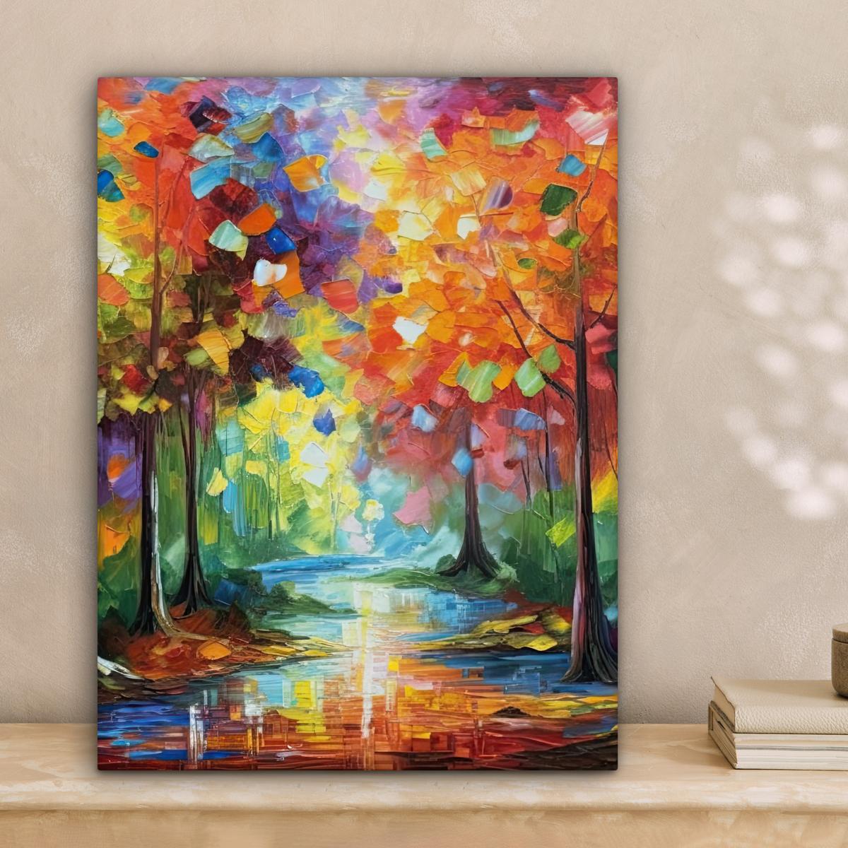 LEINWANDBILD Landschaft - Wald - Farben - Natur Room Decor 30x40 cm - Multicolor, Textil (30/40cm) - MuchoWow