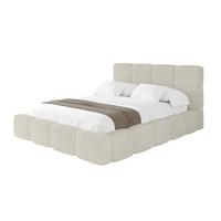 POLSTERBETT mit Bettkasten und Lattenrost, Bett mit Kopfteil, Boxbett ohne Matratze, Doppelbett mit Stauraum - NATA 120x200 Creme - Ecru, Holzwerkstoff/Textil (120/200cm) - ALTDECOR