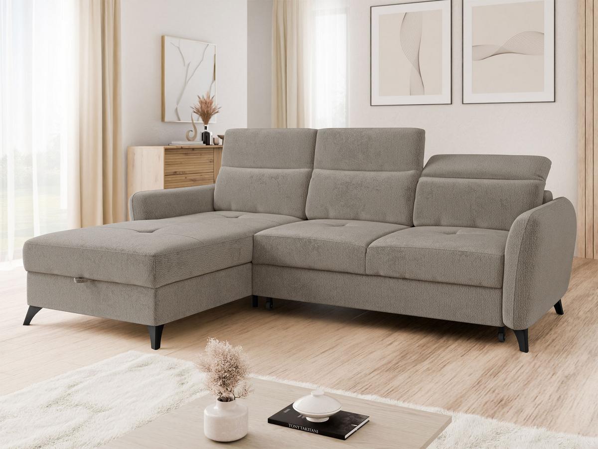 ECKSOFA Talia, Seite: Links LC-2R - Hellbraun/Schwarz, Holz/Kunststoff (238/167cm) - MIRJAN24