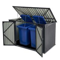 MÜLLTONNENBOX Namur Grau - Anthrazit, Metall (200/128/105cm) - Juskys