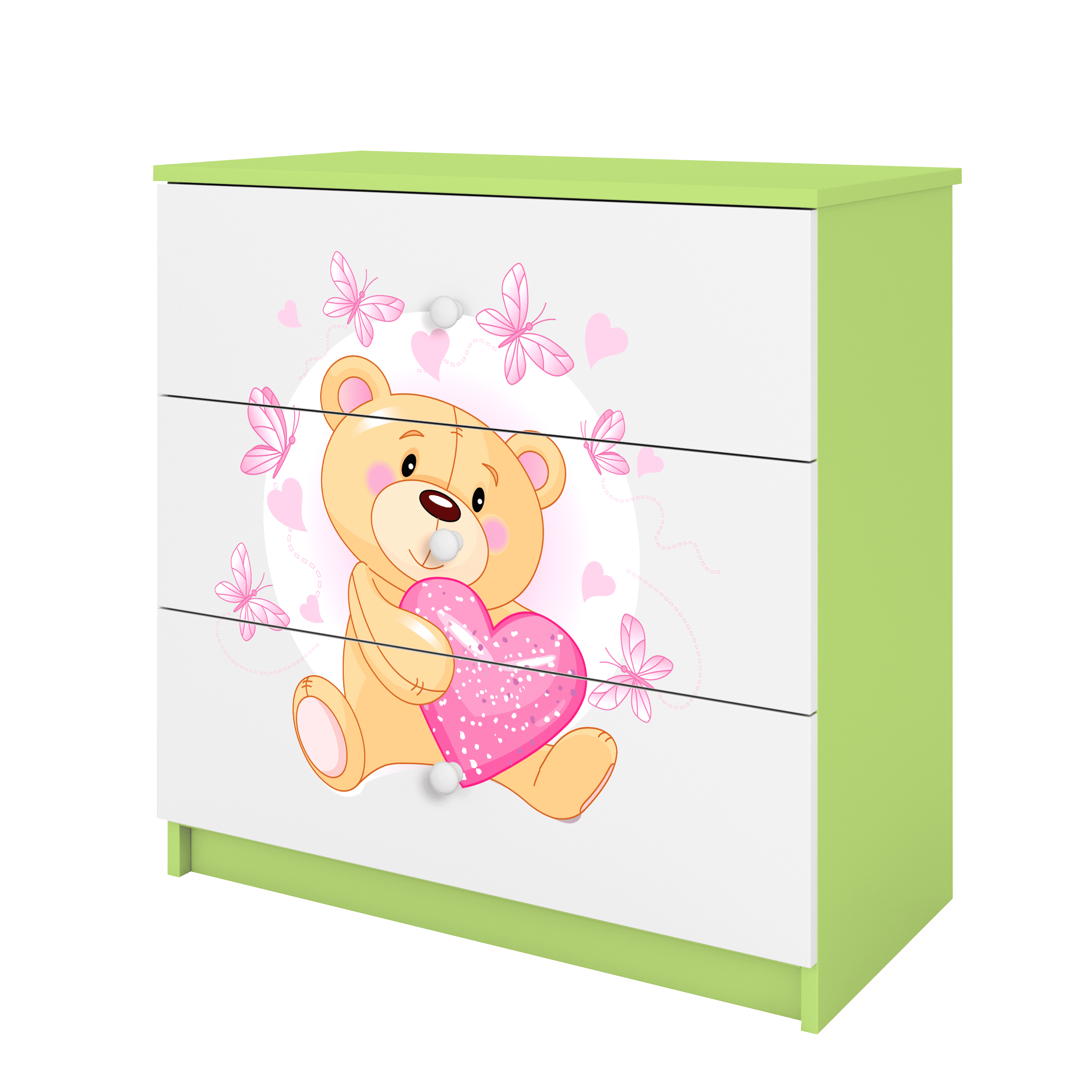 KOMMODE Babydreams Teddybär II 81/81/41 - Grün, Holzwerkstoff (81/81/41cm) - RAUMHIRSCH FURNITURE