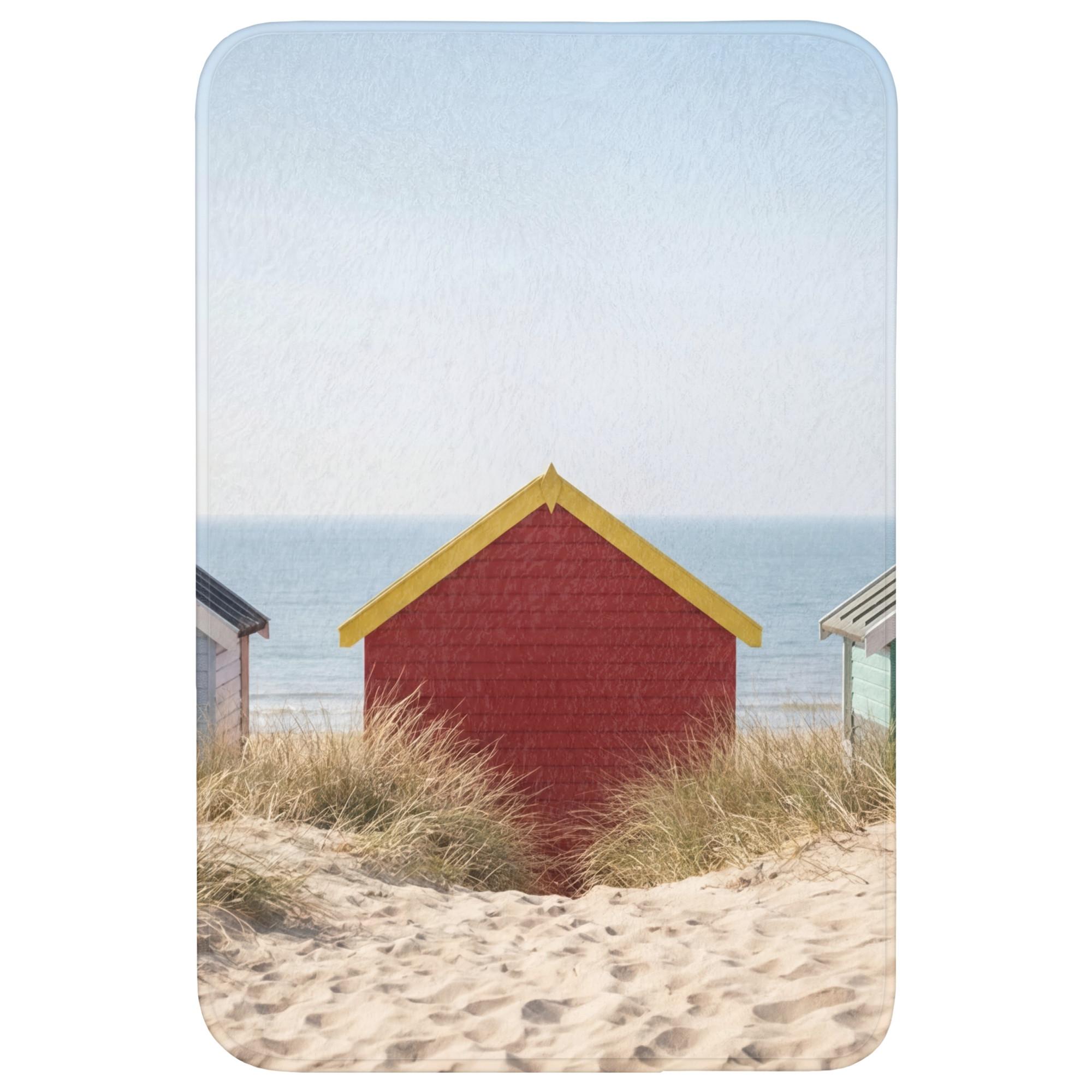 BADEMATTE Strand - Ferienhäuser - Farbenfroh - Dünen Rutschfest 60x90 cm - Multicolor, Textil (60/90cm) - OnlyWow