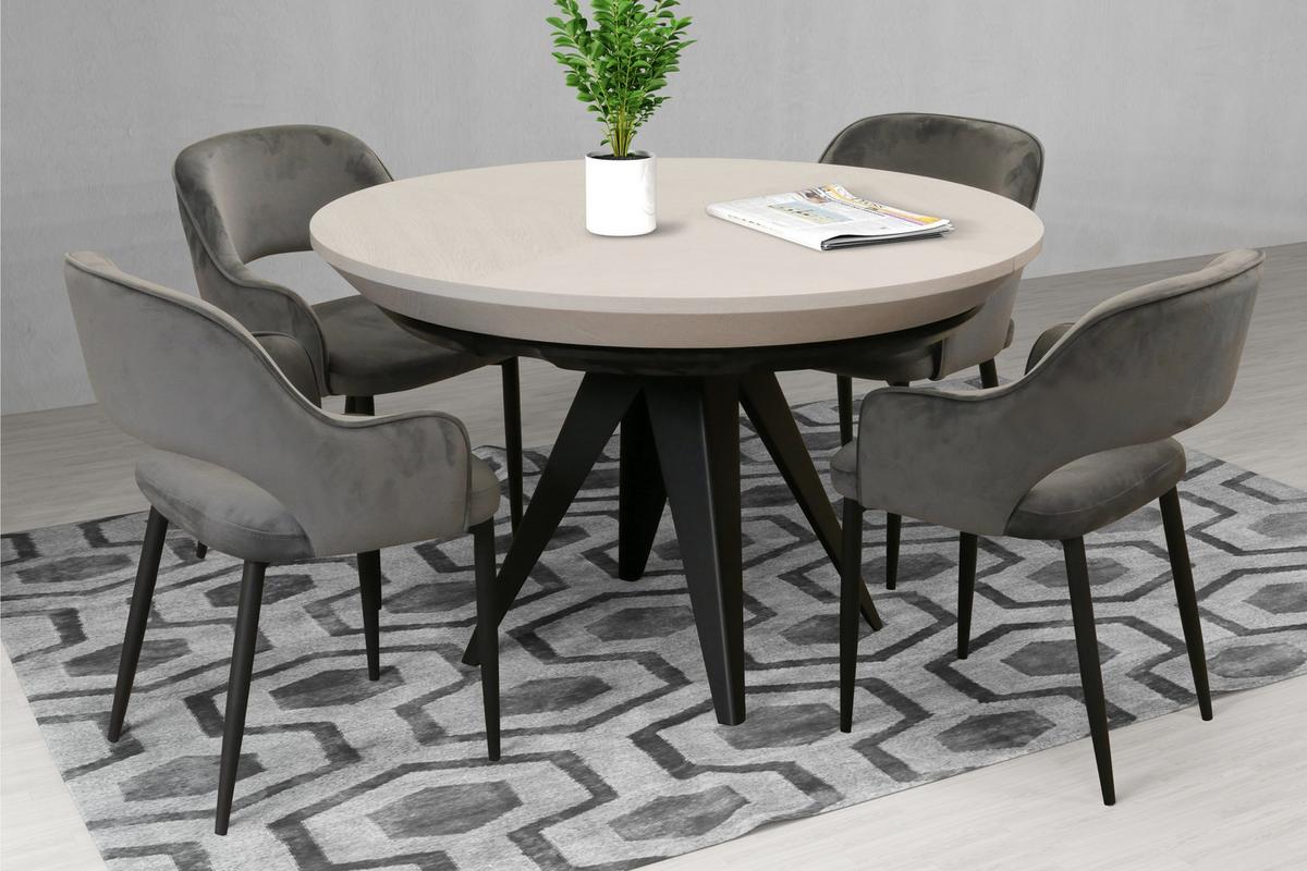 ESSTISCH GLOBO Ausziehbar 130 - 230 / 130 x 76 cm - Schwarz/Weiß, Holz (130/130/76cm) - MASSENO