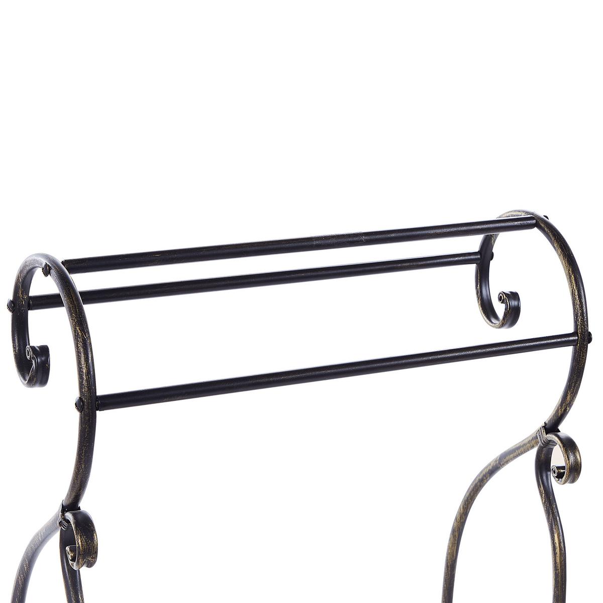 HANDTUCHSTÄNDER Antik Optik schwarz 49 x 91 cm Linares - Schwarz, Metall (49/91/33cm) - Beliani
