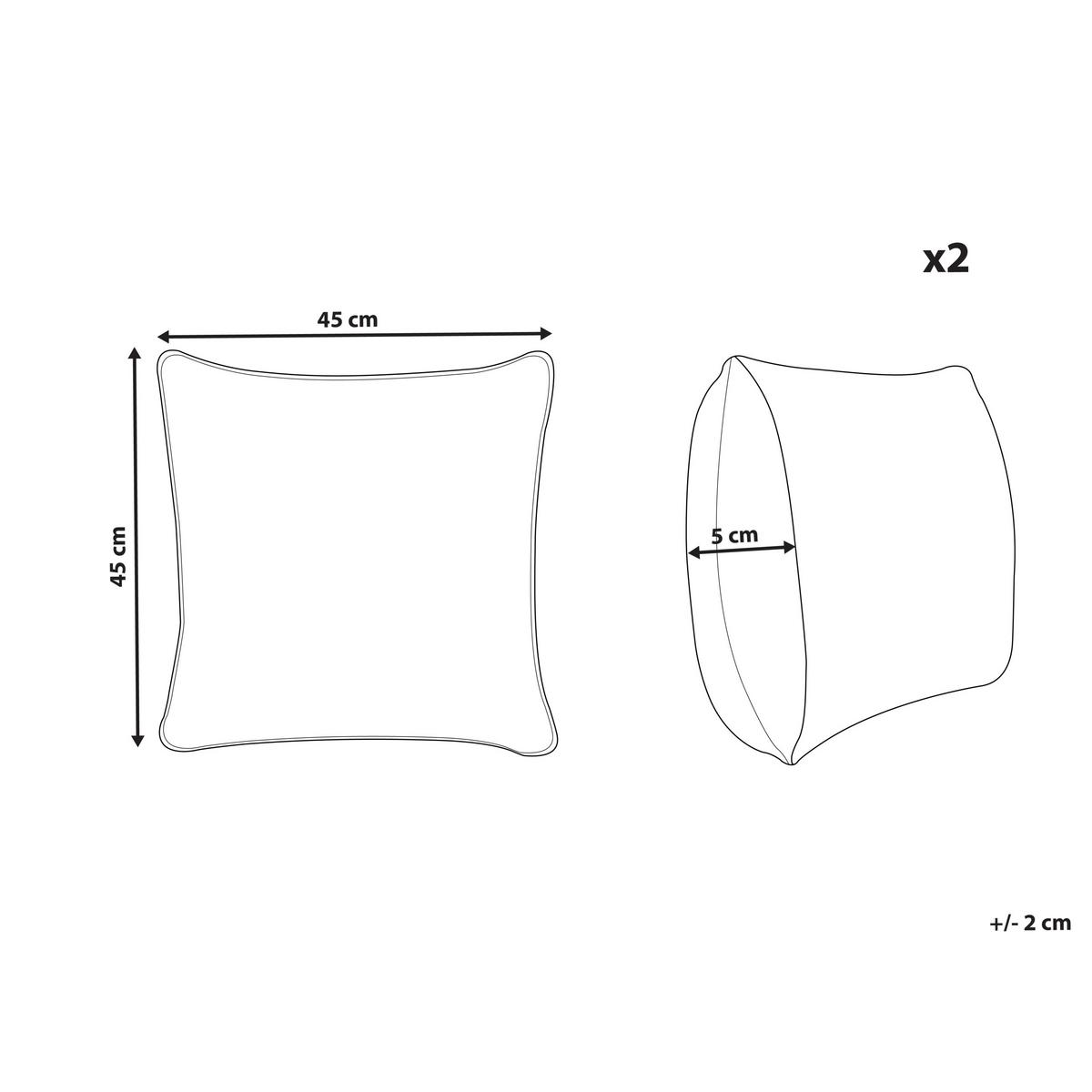 DEKOKISSEN 2er-Set Weiß 45/45 cm Knema - Weiß, Textil (45/45cm) - Beliani