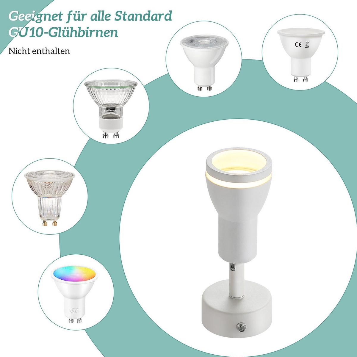 DECKENSTRAHLER Lecuyer 1-flammig 6/6/15.7cm - Weiß, Metall (6/6/15.7cm) - Nettlife