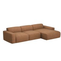 ECKSOFA DOVE Rechts Chenille-Stoff in Orange - Orange, Kunststoff/Textil (313/162cm) - Idohome
