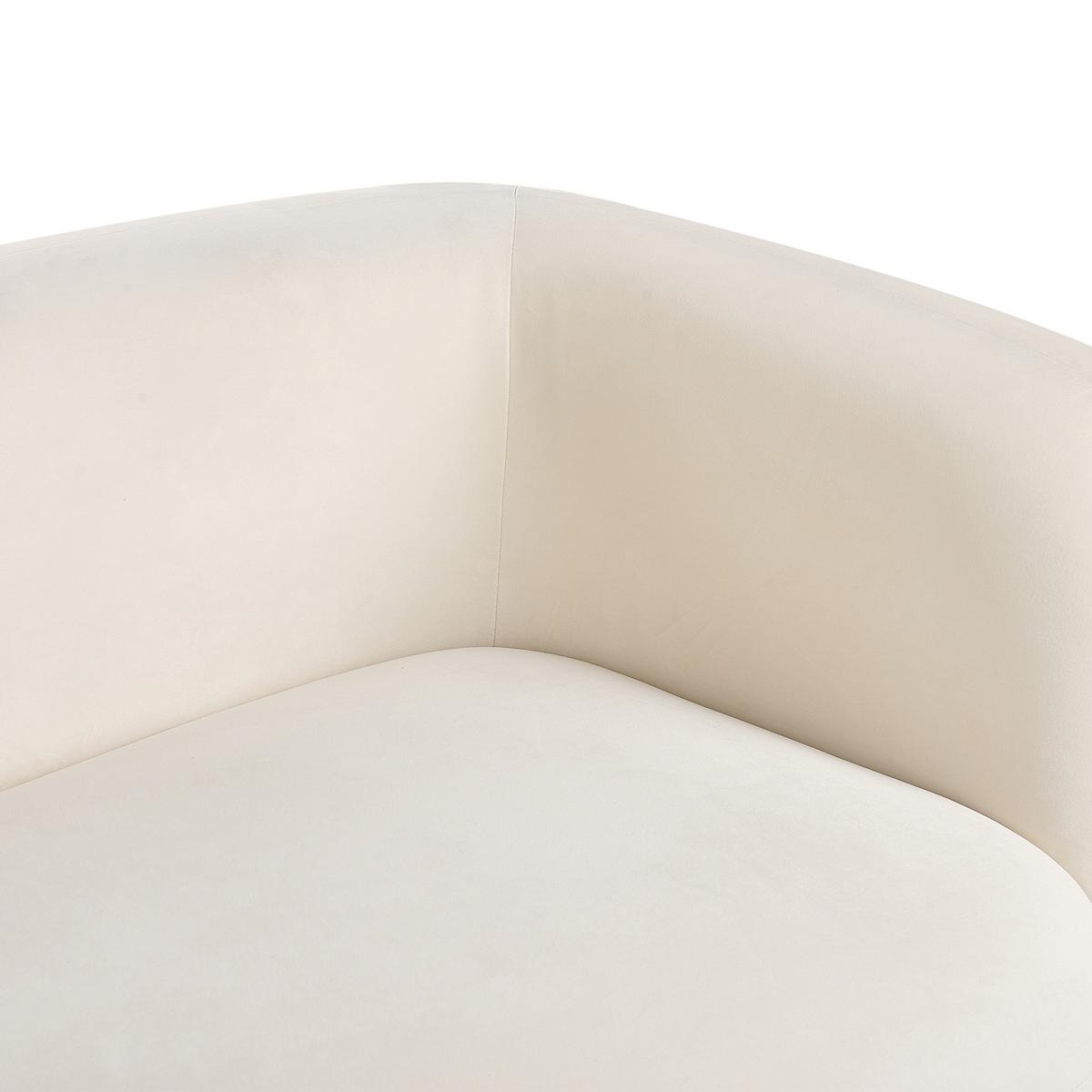 3-SITZER-SOFA Samtstoff cremeweiß Leiren - Weiß, Textil (224/73/83cm) - Beliani