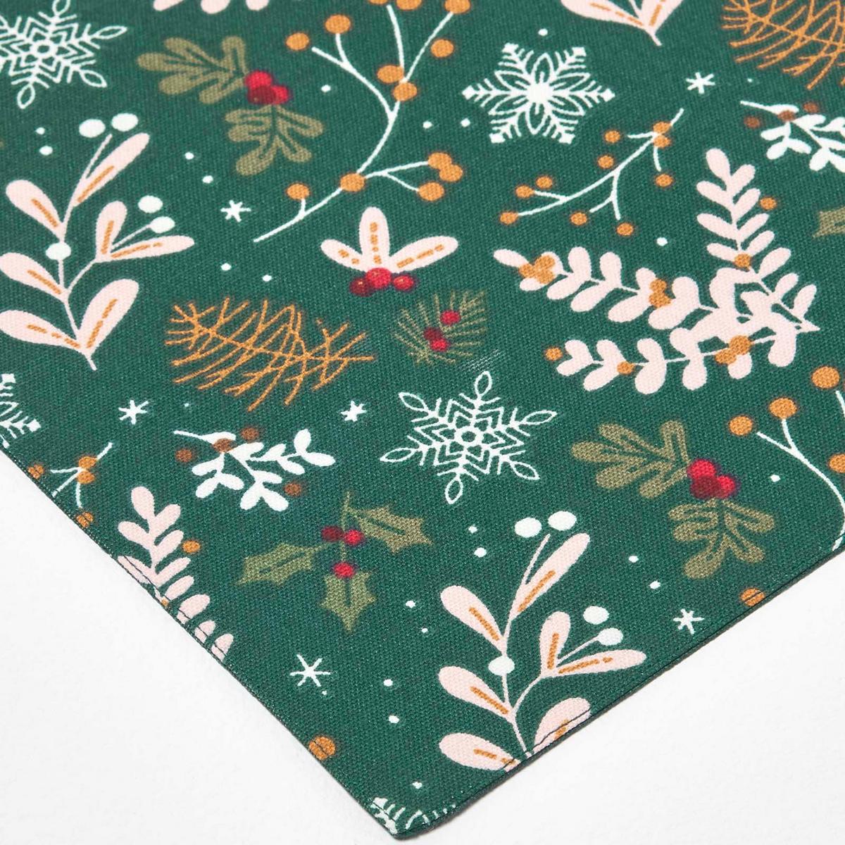 TISCHSET Weihnachtswald 4er-Set, grüne Platzsets Weihnachten 30/45 cm - Grün, Textil (30/45cm) - Homescapes