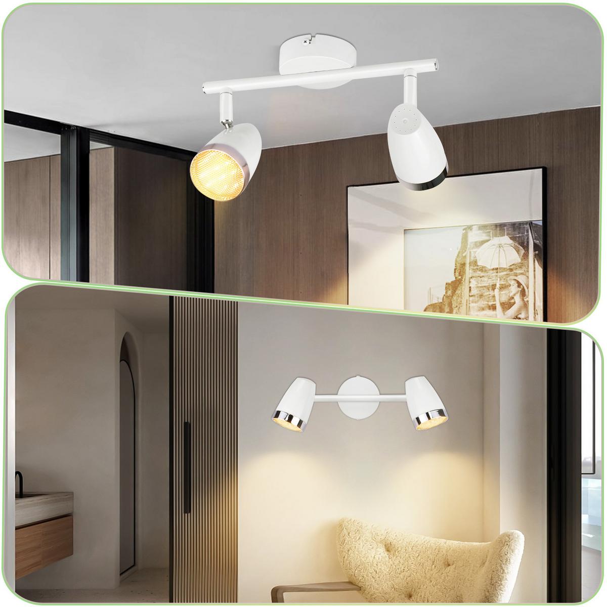 DECKENSTRAHLER Glorlicht 15.5/5.6/25 cm - Weiß, Kunststoff (25/15.5/5.6cm) - ZMH