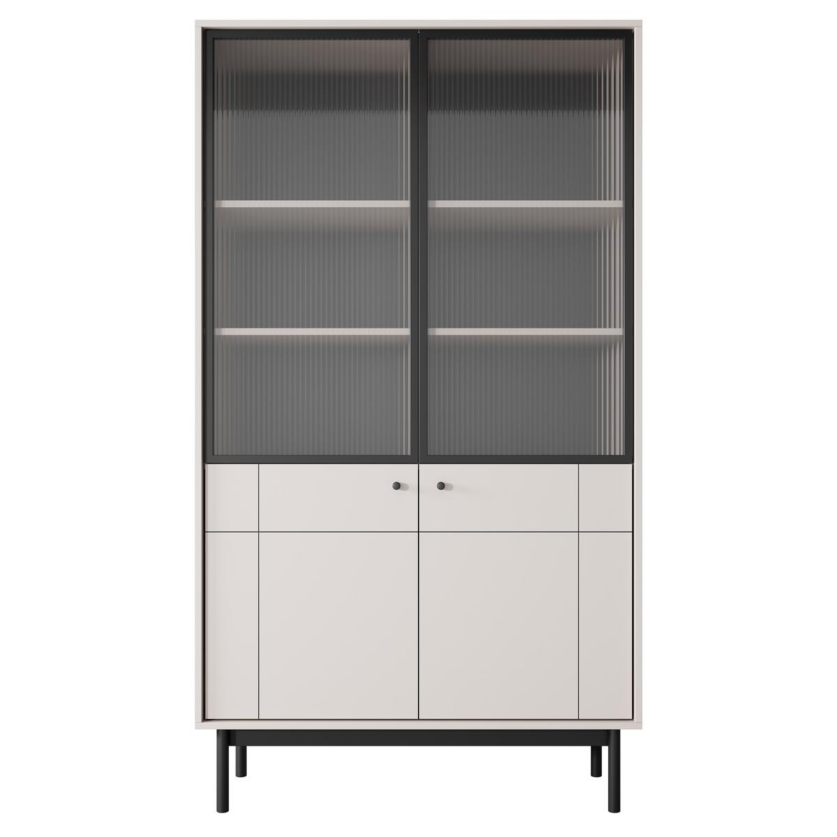 VITRINE GIAPPONESE 184,6 / 103,4 cm in Kaschmir - Kaschmir, Holzwerkstoff (103.4/184.6/39cm) - MASSENO