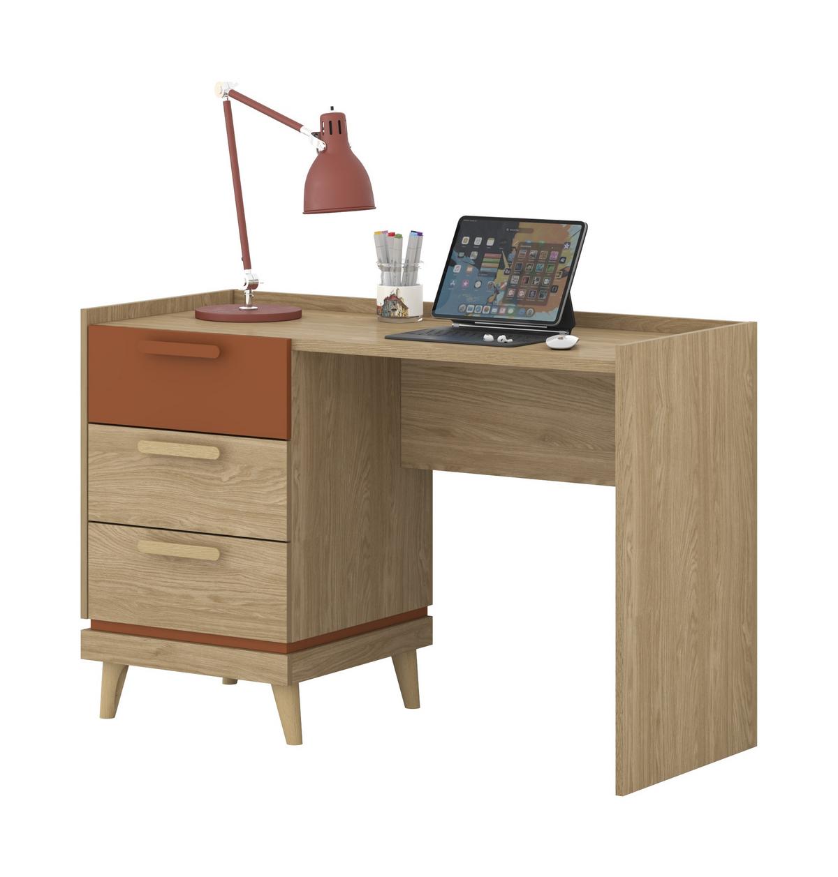 SCHREIBTISCH ACARA 120x50x79,5 cm Bürotisch Computertisch, Eichefarben - Eichefarben, Holzwerkstoff (50/120/79.5cm) - MASSENO